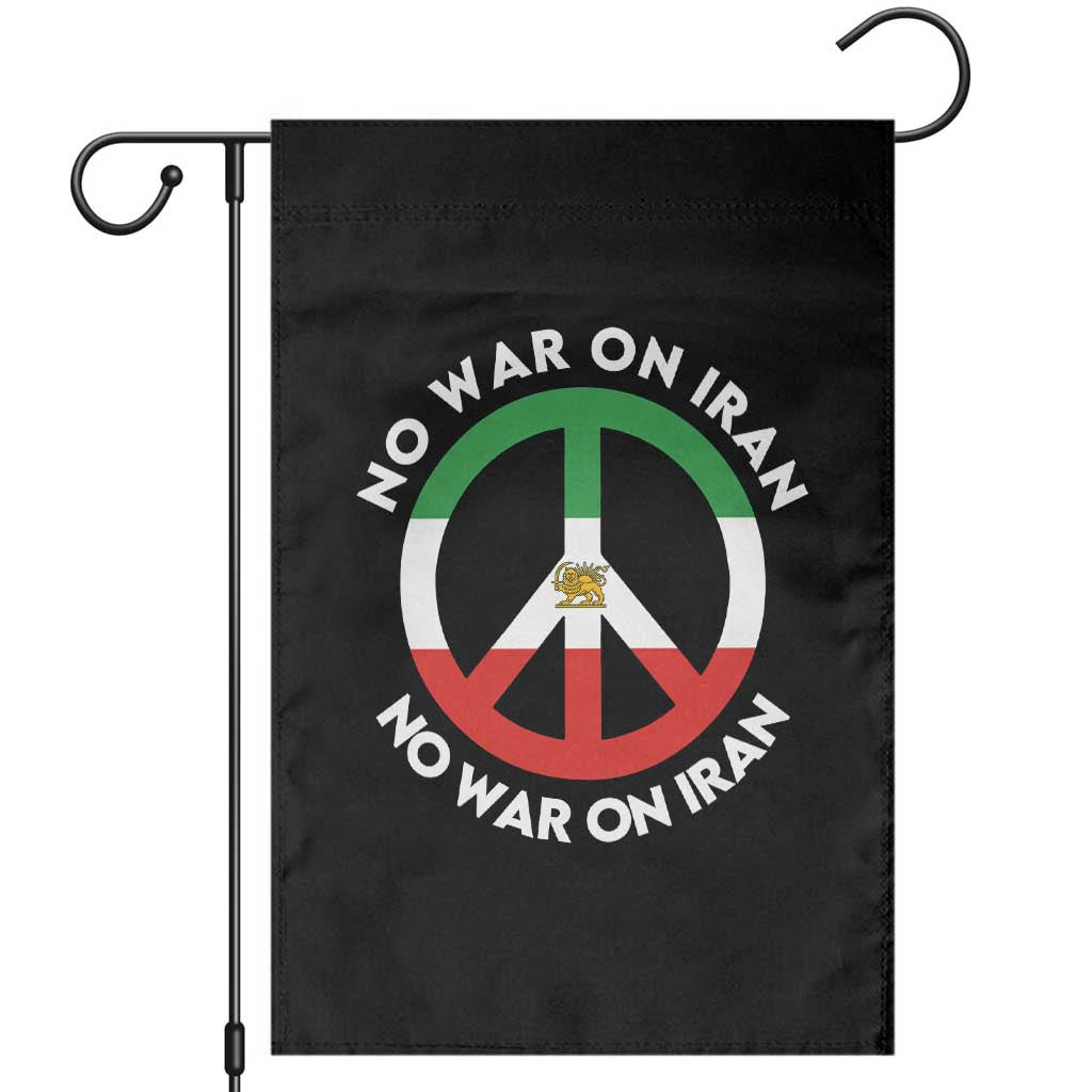 No War On Iran Peace Symbol Garden Flag Iranian Lion Emblem Anti War Protest TS02 Black Print Your Wear