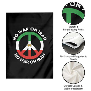 No War On Iran Peace Symbol Garden Flag Iranian Lion Emblem Anti War Protest TS02 Print Your Wear