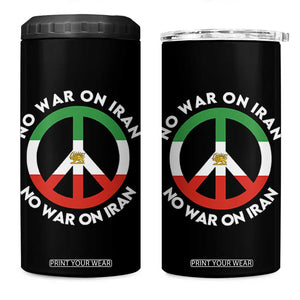 No War On Iran Peace Symbol 4 in 1 Can Cooler Tumbler Iranian Lion Emblem Anti War Protest TS02 One Size: 16 oz Black Print Your Wear