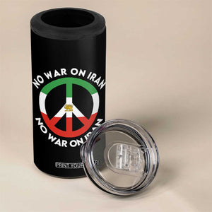 No War On Iran Peace Symbol 4 in 1 Can Cooler Tumbler Iranian Lion Emblem Anti War Protest TS02 Print Your Wear
