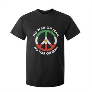 No War On Iran Peace Symbol T Shirt For Kid Iranian Lion Emblem Anti War Protest TS02 Black Print Your Wear