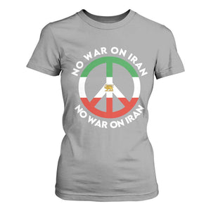 No War On Iran Peace Symbol T Shirt For Women Iranian Lion Emblem Anti War Protest TS02 Sport Gray Print Your Wear