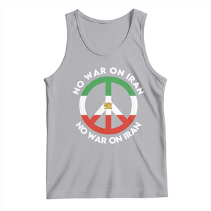 No War On Iran Peace Symbol Tank Top Iranian Lion Emblem Anti War Protest TS02 Athletic Heather Print Your Wear