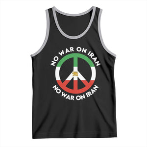 No War On Iran Peace Symbol Tank Top Iranian Lion Emblem Anti War Protest TS02 Black Athletic Heather Print Your Wear