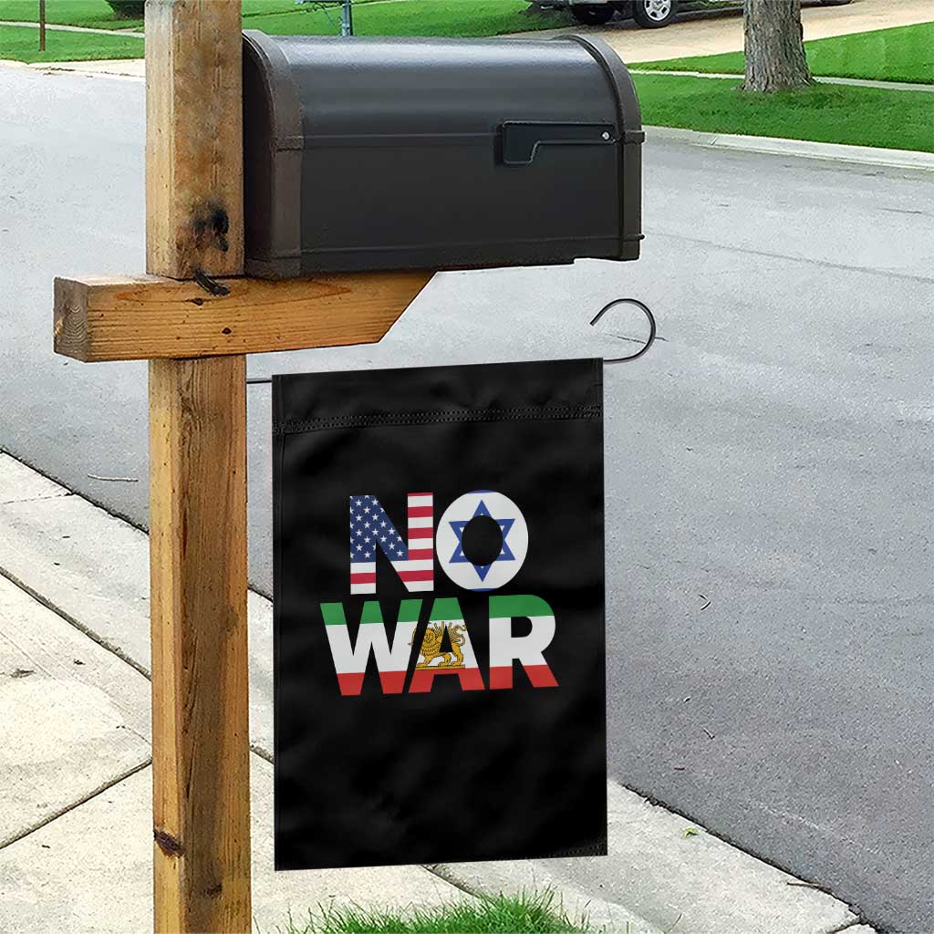 No War USA Israel Iran Flags Garden Flag Anti War Protest Political Statement TS02 Print Your Wear