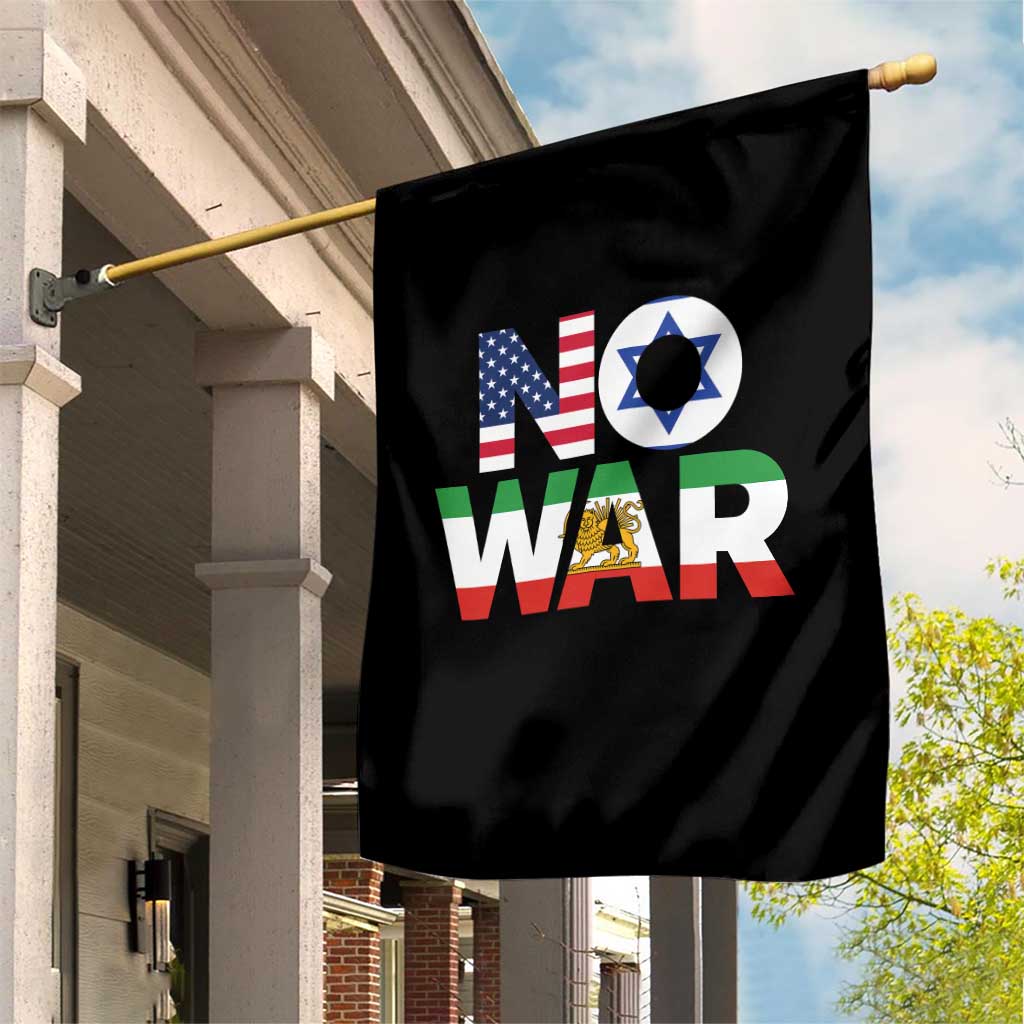 No War USA Israel Iran Flags Garden Flag Anti War Protest Political Statement TS02 Print Your Wear