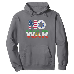 No War USA Israel Iran Flags Hoodie Anti War Protest Political Statement TS02 Charcoal Print Your Wear