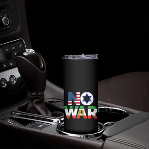 No War USA Israel Iran Flags Skinny Tumbler Anti War Protest Political Statement TS02 Print Your Wear