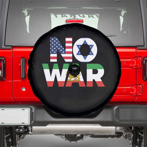 No War USA Israel Iran Flags Spare Tire Cover Anti War Protest Political Statement TS02 Black Print Your Wear