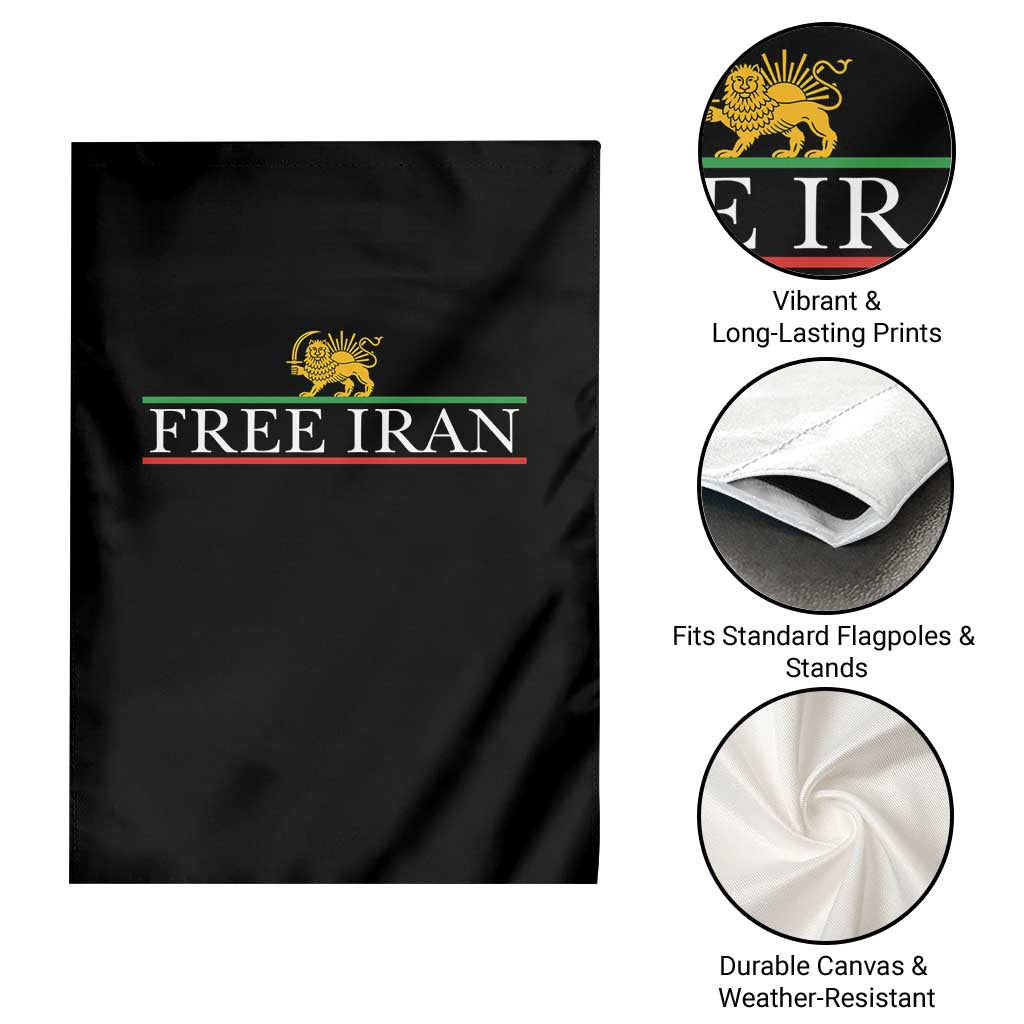 Free Iran Lion And Sun Graphic Garden Flag Iranian Freedom Supporters TS02 Print Your Wear