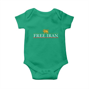 Free Iran Lion And Sun Graphic Baby Onesie Iranian Freedom Supporters TS02 Irish Green Print Your Wear
