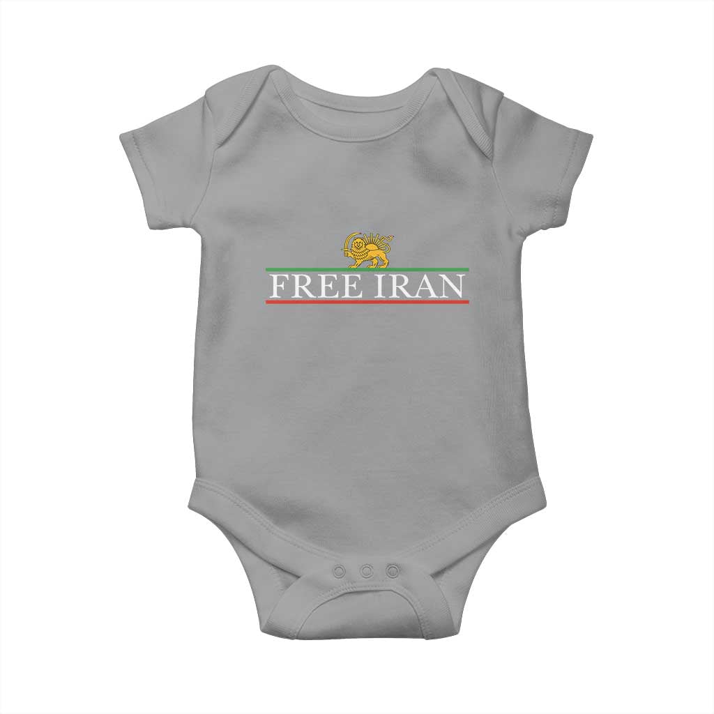 Free Iran Lion And Sun Graphic Baby Onesie Iranian Freedom Supporters TS02 Sport Gray Print Your Wear