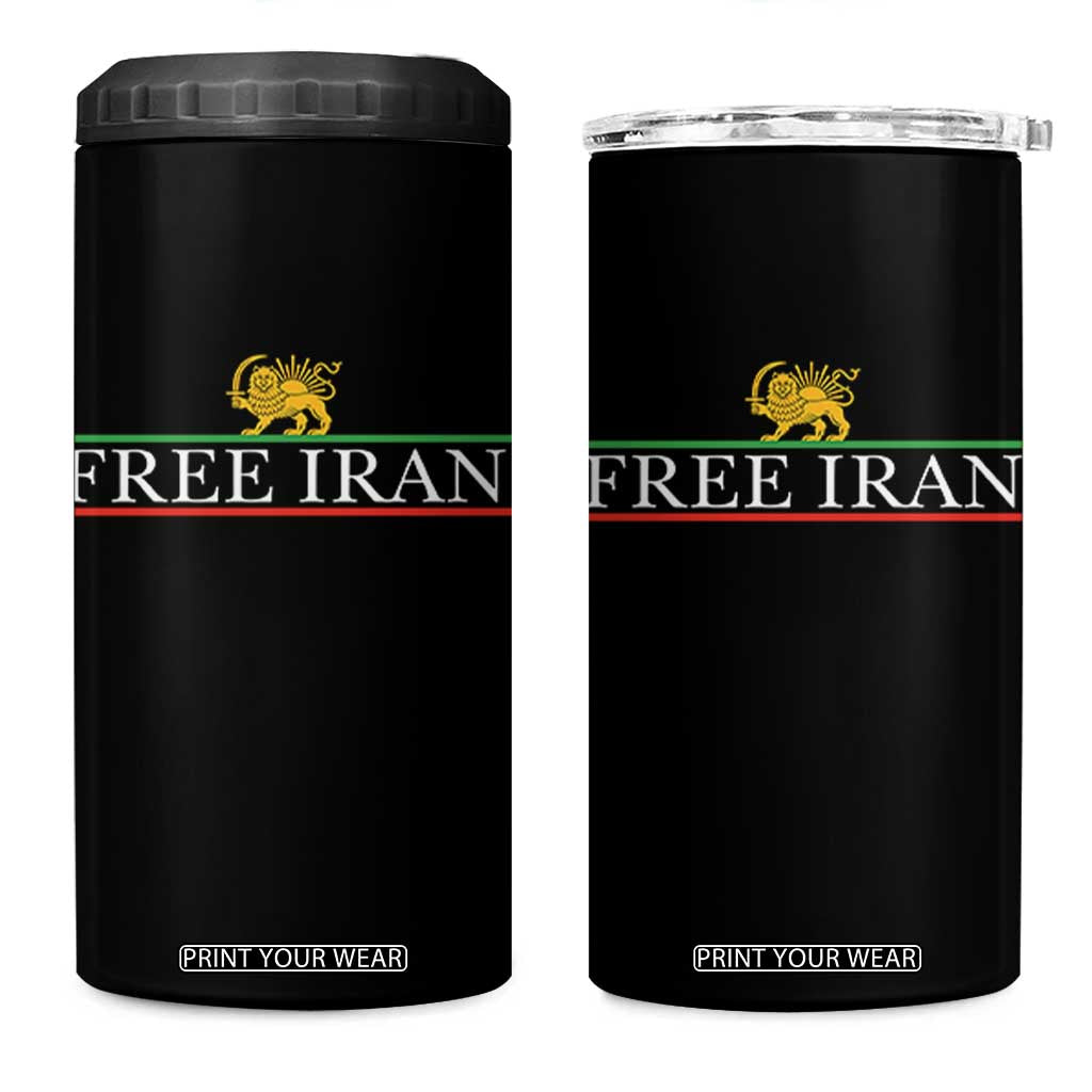 Free Iran Lion And Sun Graphic 4 in 1 Can Cooler Tumbler Iranian Freedom Supporters TS02 One Size: 16 oz Black Print Your Wear