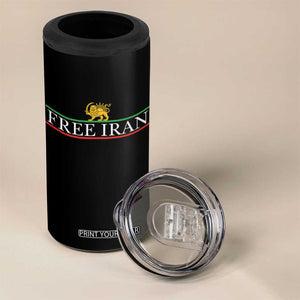 Free Iran Lion And Sun Graphic 4 in 1 Can Cooler Tumbler Iranian Freedom Supporters TS02 Print Your Wear
