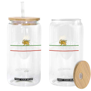 Free Iran Lion And Sun Graphic Glass Can Iranian Freedom Supporters TS02 Print Your Wear