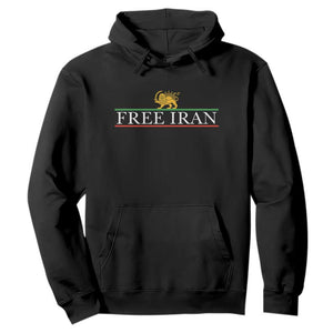 Free Iran Lion And Sun Graphic Hoodie Iranian Freedom Supporters TS02 Black Print Your Wear
