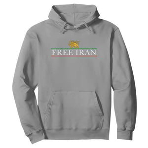 Free Iran Lion And Sun Graphic Hoodie Iranian Freedom Supporters TS02 Sport Gray Print Your Wear