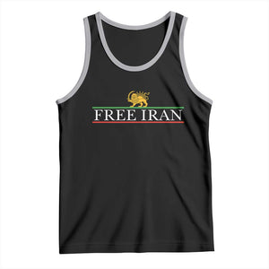 Free Iran Lion And Sun Graphic Tank Top Iranian Freedom Supporters TS02 Black Athletic Heather Print Your Wear