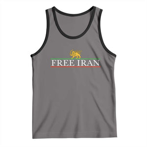 Free Iran Lion And Sun Graphic Tank Top Iranian Freedom Supporters TS02 Deep Heather Black Print Your Wear