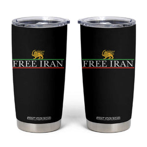 Free Iran Lion And Sun Graphic Tumbler Cup Iranian Freedom Supporters TS02 Black Print Your Wear