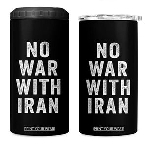 No War With Iran 4 in 1 Can Cooler Tumbler Anti War Peace Protest Iranian People TS02 One Size: 16 oz Black Print Your Wear