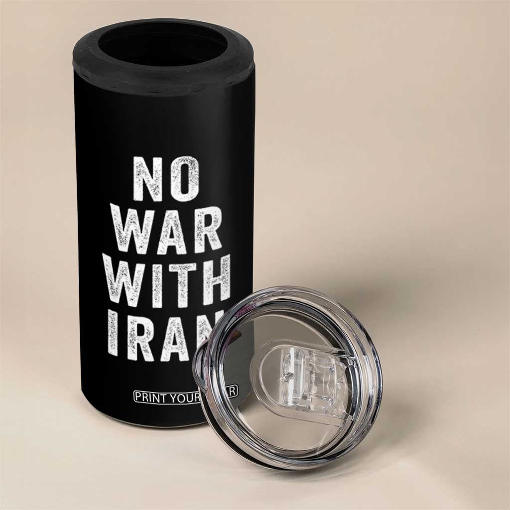 No War With Iran 4 in 1 Can Cooler Tumbler Anti War Peace Protest Iranian People TS02 Print Your Wear
