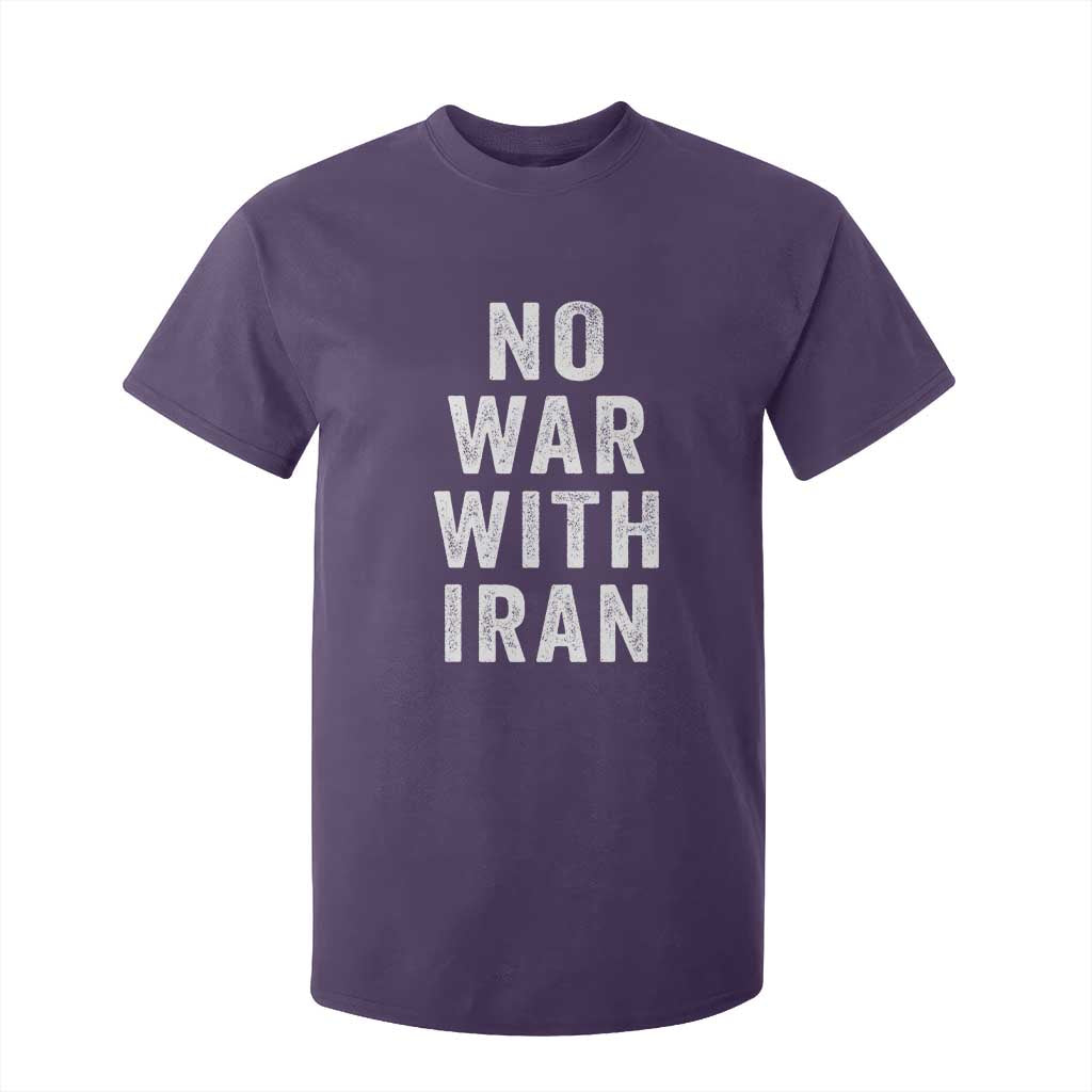 No War With Iran T Shirt For Kid Anti War Peace Protest Iranian People TS02 Purple Print Your Wear
