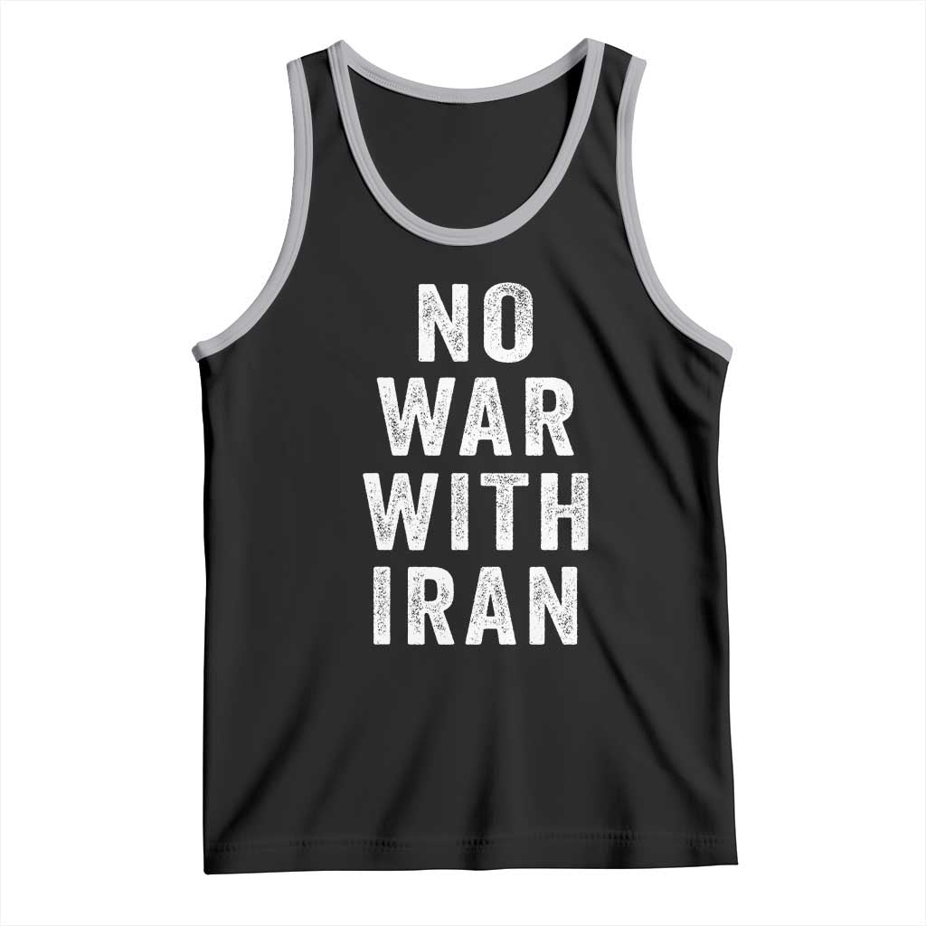 No War With Iran Tank Top Anti War Peace Protest Iranian People TS02 Black Athletic Heather Print Your Wear
