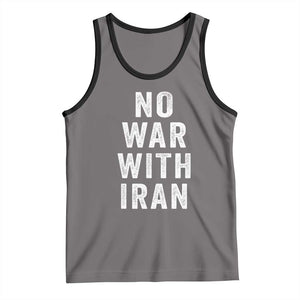 No War With Iran Tank Top Anti War Peace Protest Iranian People TS02 Deep Heather Black Print Your Wear
