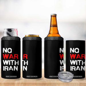No War With Iran 4 in 1 Can Cooler Tumbler Anti War Peace Activist Protest Iranian People TS02 Print Your Wear