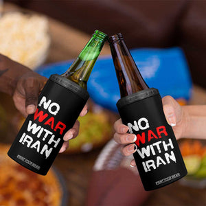 No War With Iran 4 in 1 Can Cooler Tumbler Anti War Peace Activist Protest Iranian People TS02 Print Your Wear