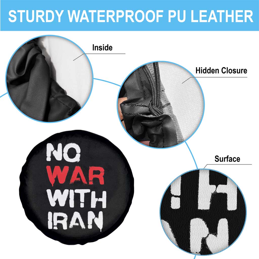 No War With Iran Spare Tire Cover Anti War Peace Activist Protest Iranian People TS02 Print Your Wear