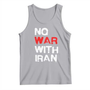 No War With Iran Tank Top Anti War Peace Activist Protest Iranian People TS02 Athletic Heather Print Your Wear