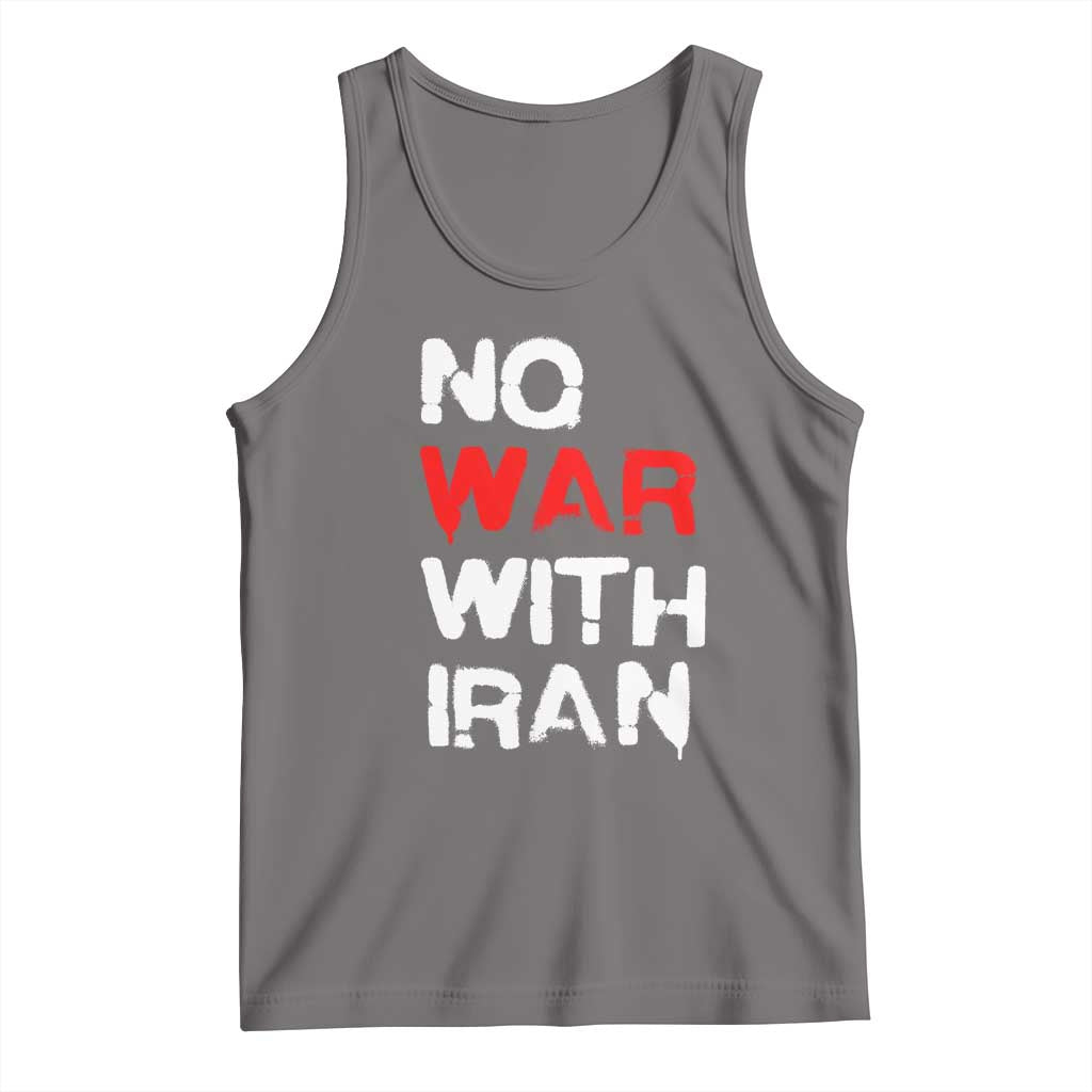 No War With Iran Tank Top Anti War Peace Activist Protest Iranian People TS02 Deep Heather Print Your Wear