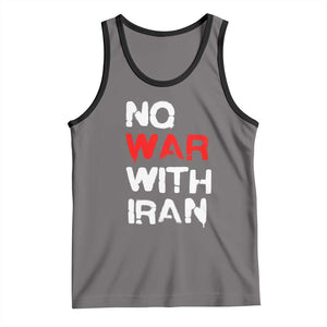 No War With Iran Tank Top Anti War Peace Activist Protest Iranian People TS02 Deep Heather Black Print Your Wear
