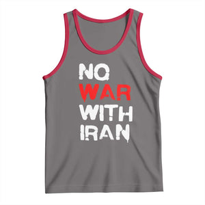 No War With Iran Tank Top Anti War Peace Activist Protest Iranian People TS02 Deep Heather Red Print Your Wear