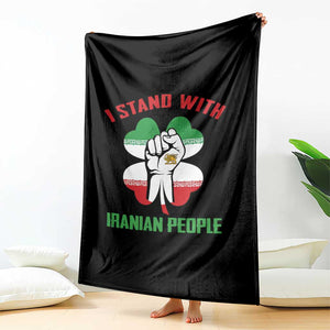 I Stand With Iranian People Freedom Supporters Throw Blanket Raised Fist Persian Flag Iran Revolution TS02 Print Your Wear