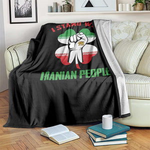 I Stand With Iranian People Freedom Supporters Throw Blanket Raised Fist Persian Flag Iran Revolution TS02 Print Your Wear