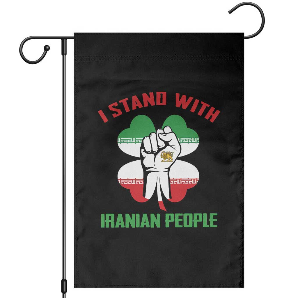 I Stand With Iranian People Freedom Supporters Garden Flag Raised Fist Persian Flag Iran Revolution TS02 Black Print Your Wear