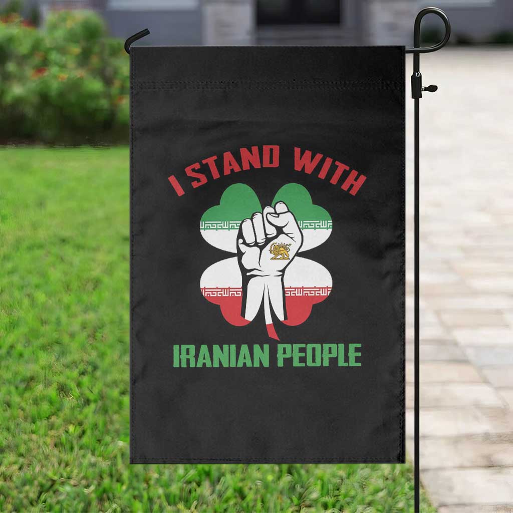 I Stand With Iranian People Freedom Supporters Garden Flag Raised Fist Persian Flag Iran Revolution TS02 Print Your Wear