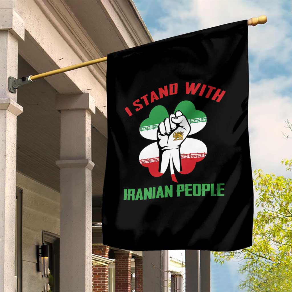 I Stand With Iranian People Freedom Supporters Garden Flag Raised Fist Persian Flag Iran Revolution TS02 Print Your Wear