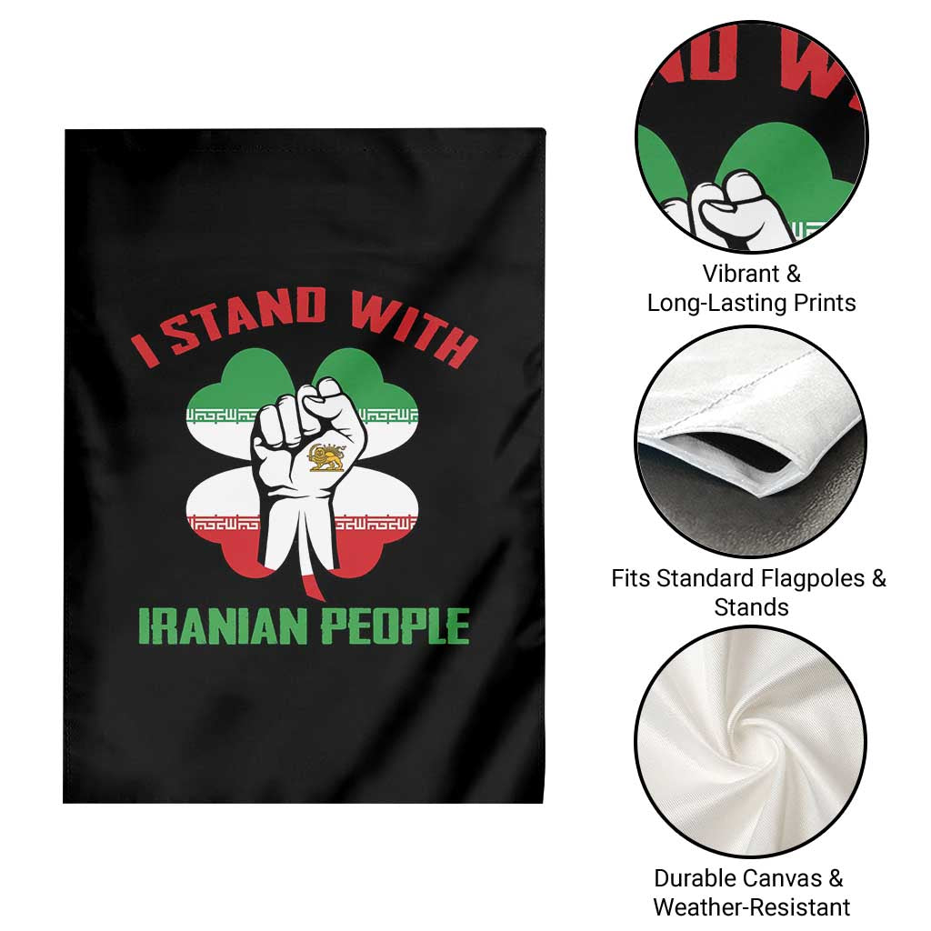 I Stand With Iranian People Freedom Supporters Garden Flag Raised Fist Persian Flag Iran Revolution TS02 Print Your Wear