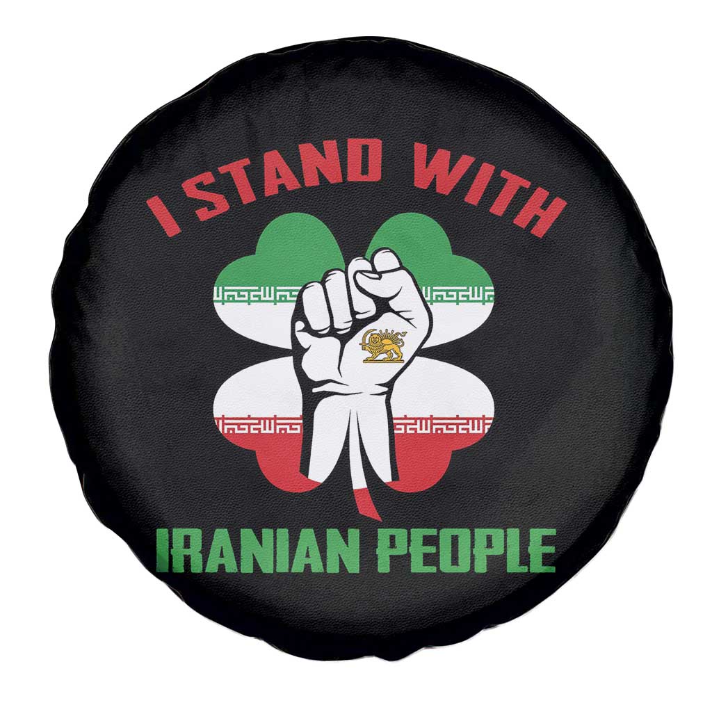 I Stand With Iranian People Freedom Supporters Spare Tire Cover Raised Fist Persian Flag Iran Revolution TS02 Print Your Wear