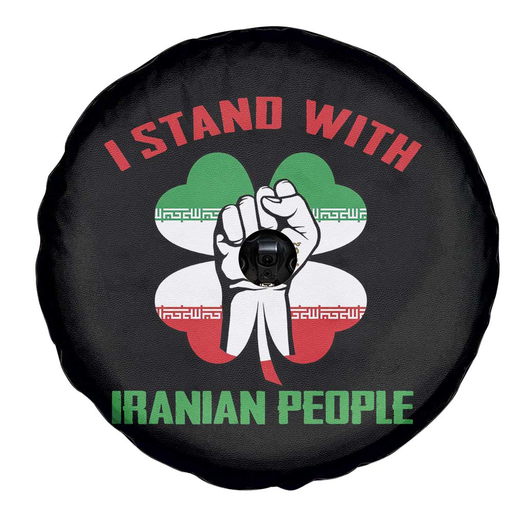 I Stand With Iranian People Freedom Supporters Spare Tire Cover Raised Fist Persian Flag Iran Revolution TS02 Print Your Wear