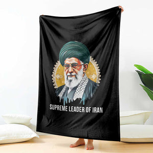 Supreme Leader Of Iran Graphic Portrait Throw Blanket Iranian Political Figure TS02 Print Your Wear
