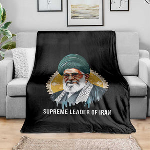 Supreme Leader Of Iran Graphic Portrait Throw Blanket Iranian Political Figure TS02 Print Your Wear