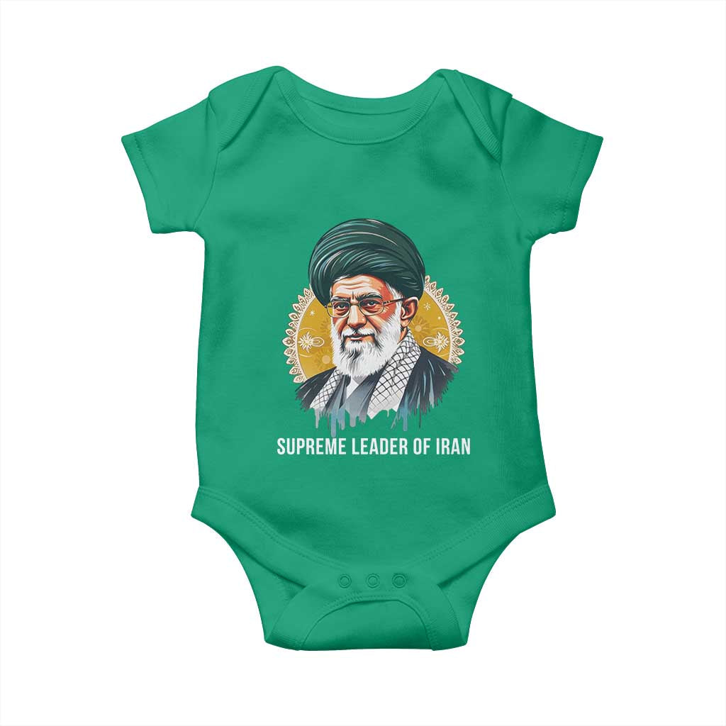 Supreme Leader Of Iran Graphic Portrait Baby Onesie Iranian Political Figure TS02 Irish Green Print Your Wear