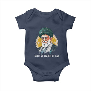 Supreme Leader Of Iran Graphic Portrait Baby Onesie Iranian Political Figure TS02 Navy Print Your Wear