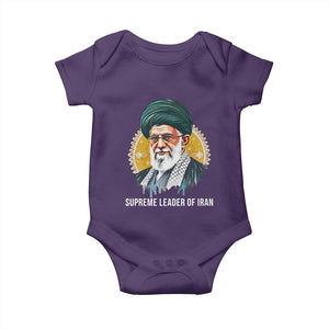 Supreme Leader Of Iran Graphic Portrait Baby Onesie Iranian Political Figure TS02 Purple Print Your Wear