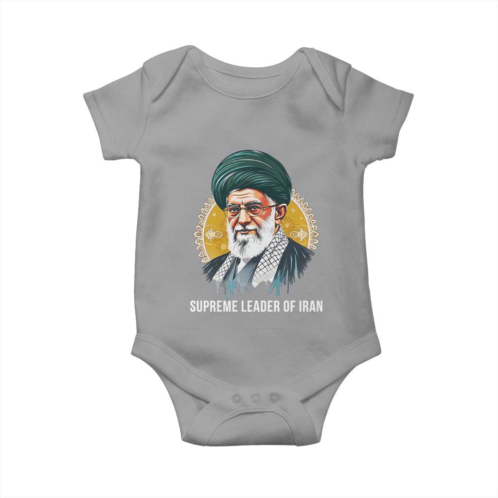 Supreme Leader Of Iran Graphic Portrait Baby Onesie Iranian Political Figure TS02 Sport Gray Print Your Wear